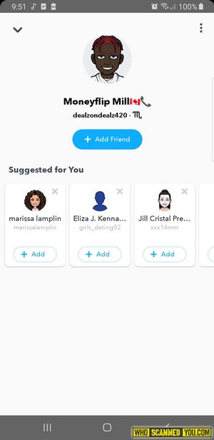 Moneyflip Scam Snapchat