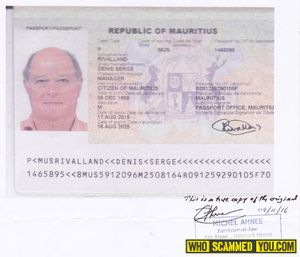 Scammer Denis Serge Rivalland